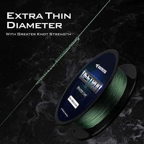 KastKing Destron Braided Fishing Line, Highly Abrasion Resistant, Improved Knot Strength, Ultra-Thin Diameter Superline, Zero Stretch & Memory, CFT ¡°Color Fast Technology¡±, 75% Thinner Than Mono