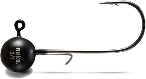 Nako 200% Sensitive Tungsten Ball Jig Heads - No Chip Black - Tungsten Fishing Jig Heads (1/32 oz - #4 Hook - 5 Pack) - Crappie Jig Heads