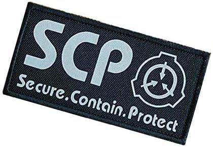 4Pcs Black SCP Foundation Special Containment Procedures Foundation Logo Military Hook Loop Tactics Morale Luminous Patch Tactical Bag Accessories, Tactical and Personal Defense