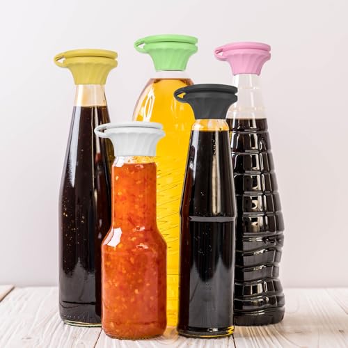 Pink Bottle Emptying Caps Set of 6 - 3 Sizes Flip-Top Dispenser