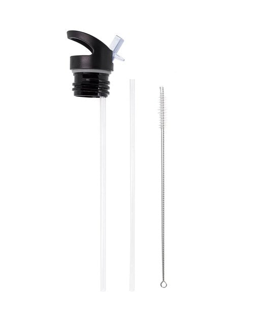Bougie Flip N Sip Lid, Black, 2 Straws Plus 1 Cleaner, Kitchen Décor