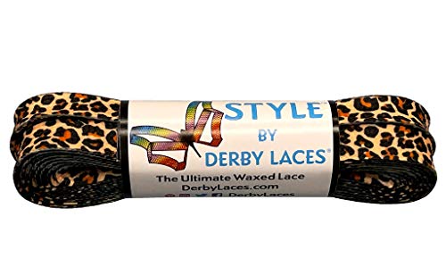 Leopard Wide Waxed Laces for Roller Skates & Shoes - 96 Inch