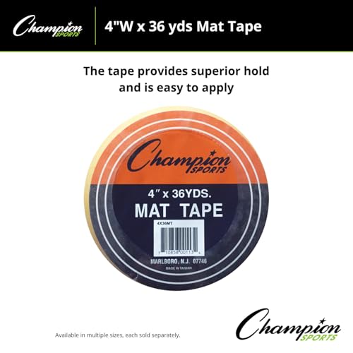 Champion Sports Mat Tape - 4 Inch x 36 Yards Clear Gym & Wrestling Mat Tape - Variation of THIS Listing
