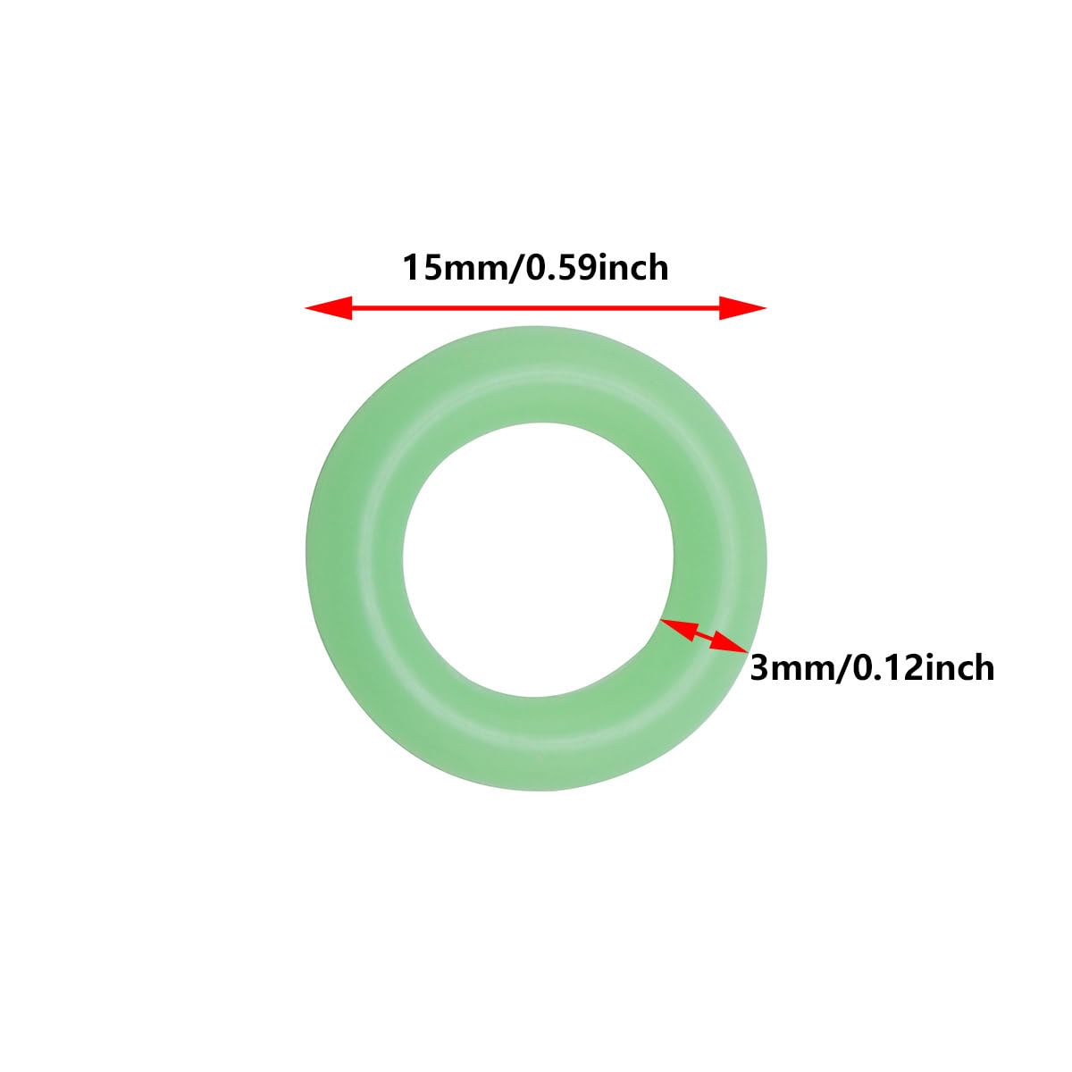 JianLing 50PCS Outdoor Multifunctional Ground Pegs Glow in The Dark Silicone O Ring 15mm Green Fishing Warning Ring Camping Peg Rings Camping Tent Pegs Accessories for Night Warning