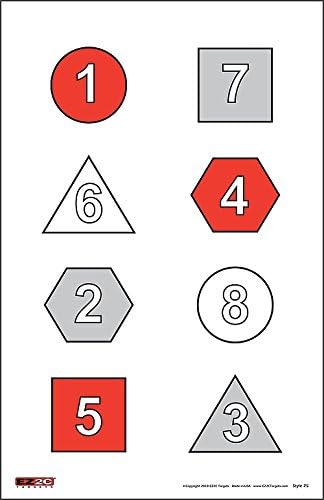 EZ2C Acquisition and Recognition USA Made Shooting Range Paper Targets (25 Pack) High Visibility Firearms, Pistol, Airsoft BB Gun Range .22 Rifle Training Tactical 11" x 17"