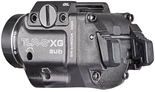 Streamlight 69431 TLR-8 X G sub 500-Lumen Rail-Mounted Tactical Weapon Light with Integrated Green Aiming Laser Exclusively for Glock 43X/48 MOS/Rail Only, Black