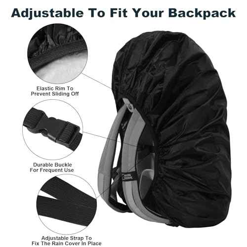 LAMA Waterproof Rain Cover for Backpack, Backpack Rain Cover with Reflective Strip and Antislip Cross Buckle Strap, Ultralight Compact Portable, for Cycling, Hiking, Camping, Traveling