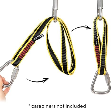 KINGTLE 20MM Nylon Climbing Sling Runner 22kN CE1019/EN566 UIAA Certified,Rock Climbing Webbing Straps for Rock Climbing,Mountaineering, Rappelling,3PCS