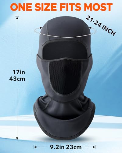 Gray Fleece Balaclava Face Ski Mask for Men Women - Winter Ski & Snowboard Cover