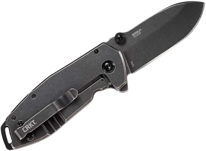 CRKT Squid Everyday Carry EDC Pocket Folding Knife with Frame Lock: Stainless Steel Plain Edge Blade, Stainless Steel Handle, Pocket Clip, 2490KS