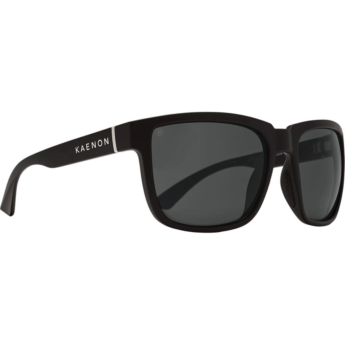 Kaenon Mens Salton Square Polarized Sunglasses (Matte Black, Grey 12%)