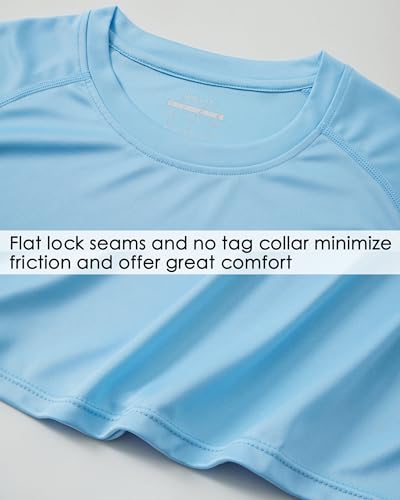 Willit Men's UPF 50+ Short Sleeve Rashguard Swim Shirt - Large Blue