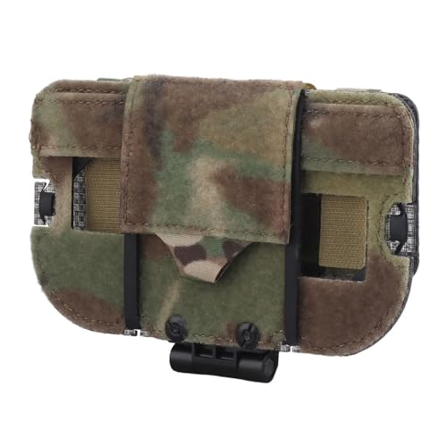 Let Me Be Airsoft Plate Carrier Molle Phone Carrier Outdoor Lightweight Navigation Board,Wide Angle Foldable Phone Holder Chest Rig Hovering Mount Tactical Vest Accessory (Camouflage)