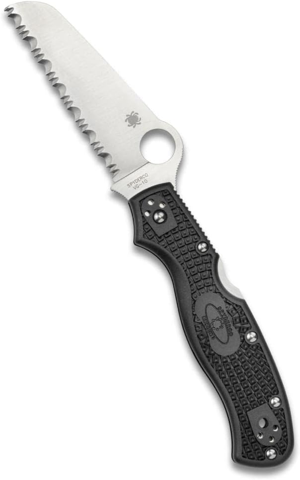 Byrd Cara Cara 2 Rescue Lightweight Knife with 3.88" Stainless Steel Sheepfoot Blade and High Performance Black FRN Handle - SpyderEdge - BY17SBK2