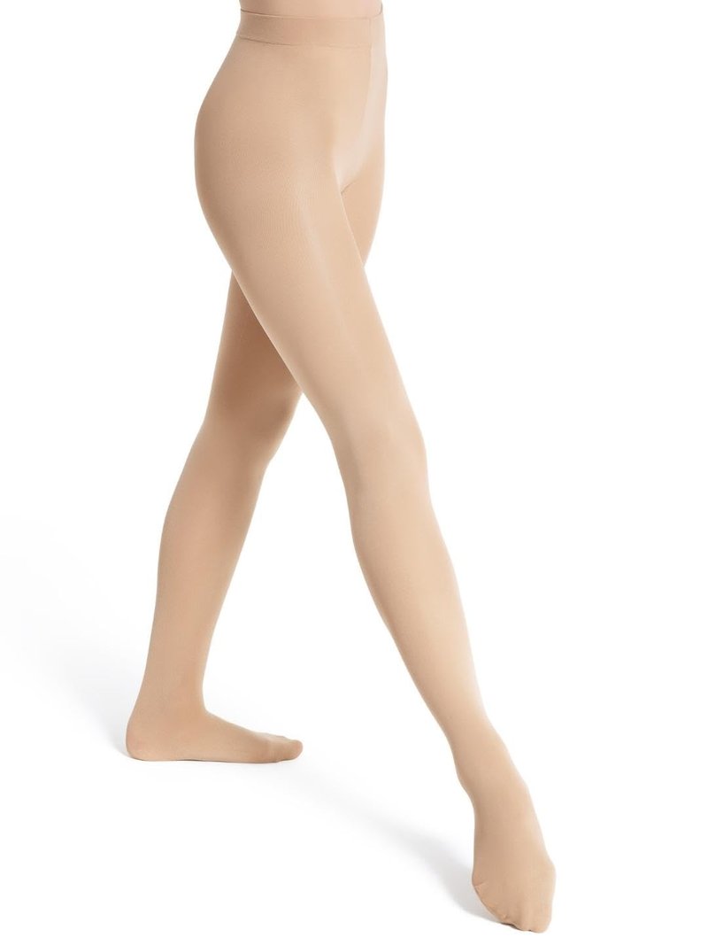 Capezio Ultra Soft Self Knit Waistband Transition Tight - Size Small/Medium, Caramel