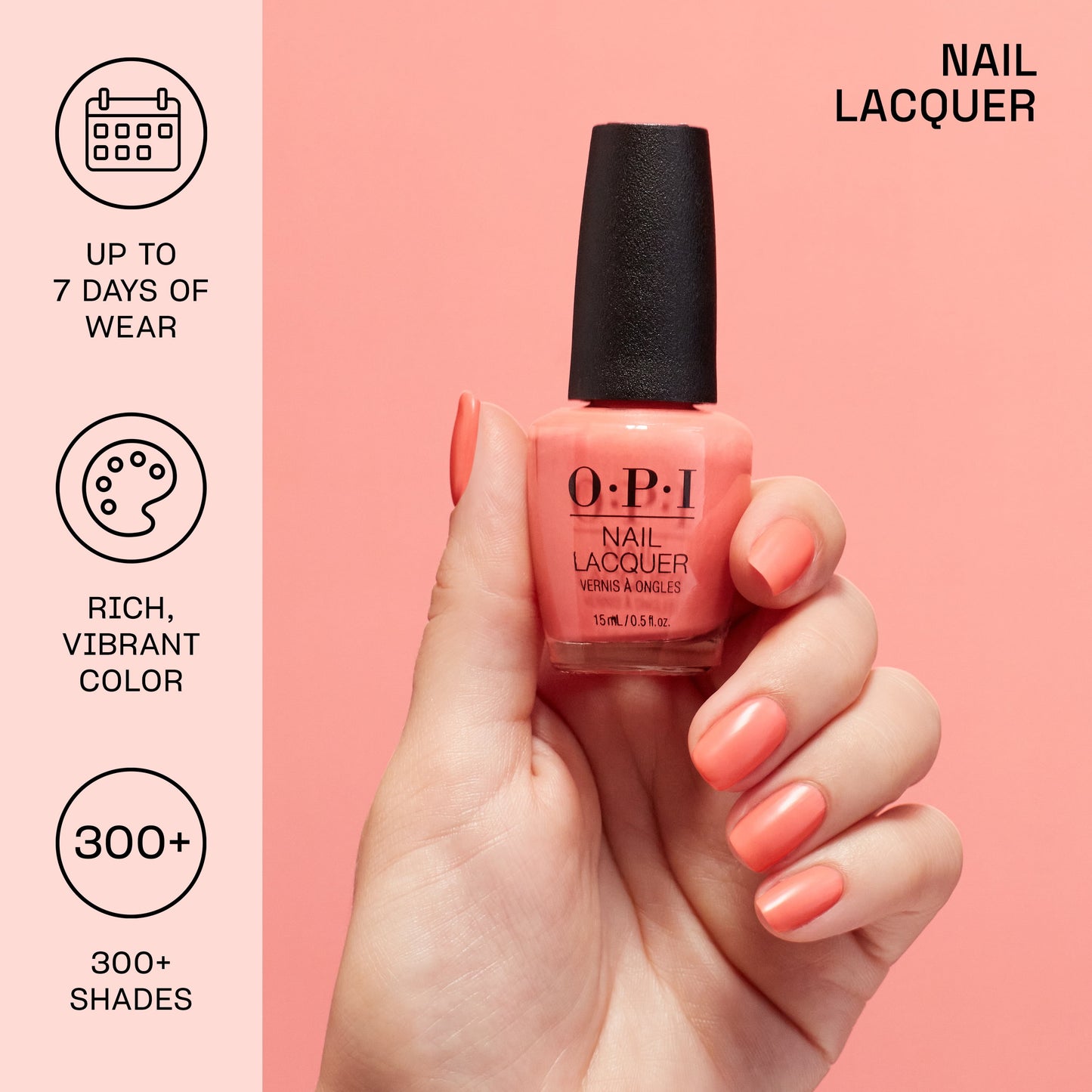 OPI Cajun Shrimp Nail Lacquer | Vibrant Nail Polish | 0.5 Fl Oz