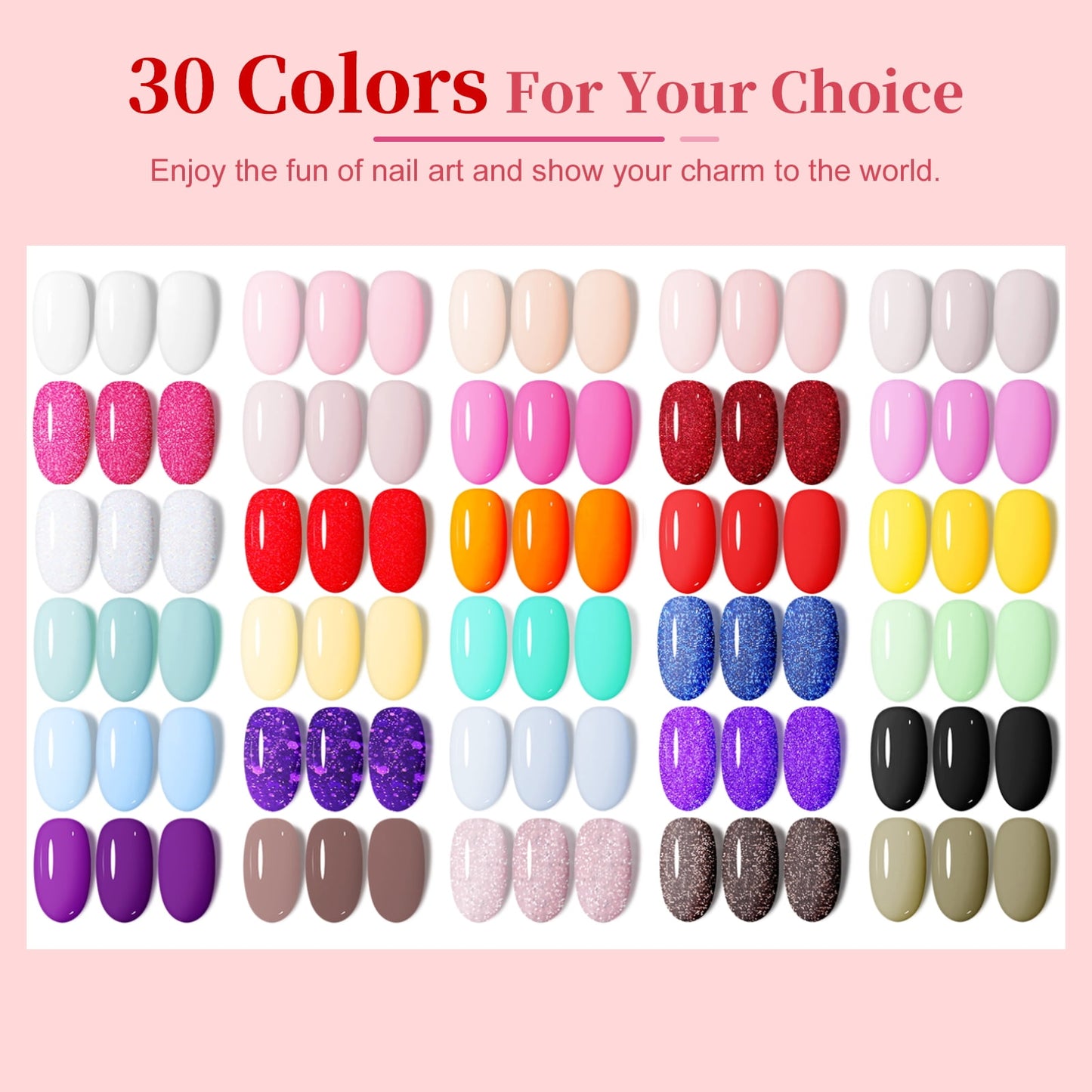 33PCS Gel Nail Polish Kit | Soak-Off UV/LED | Base & Top Coats Included