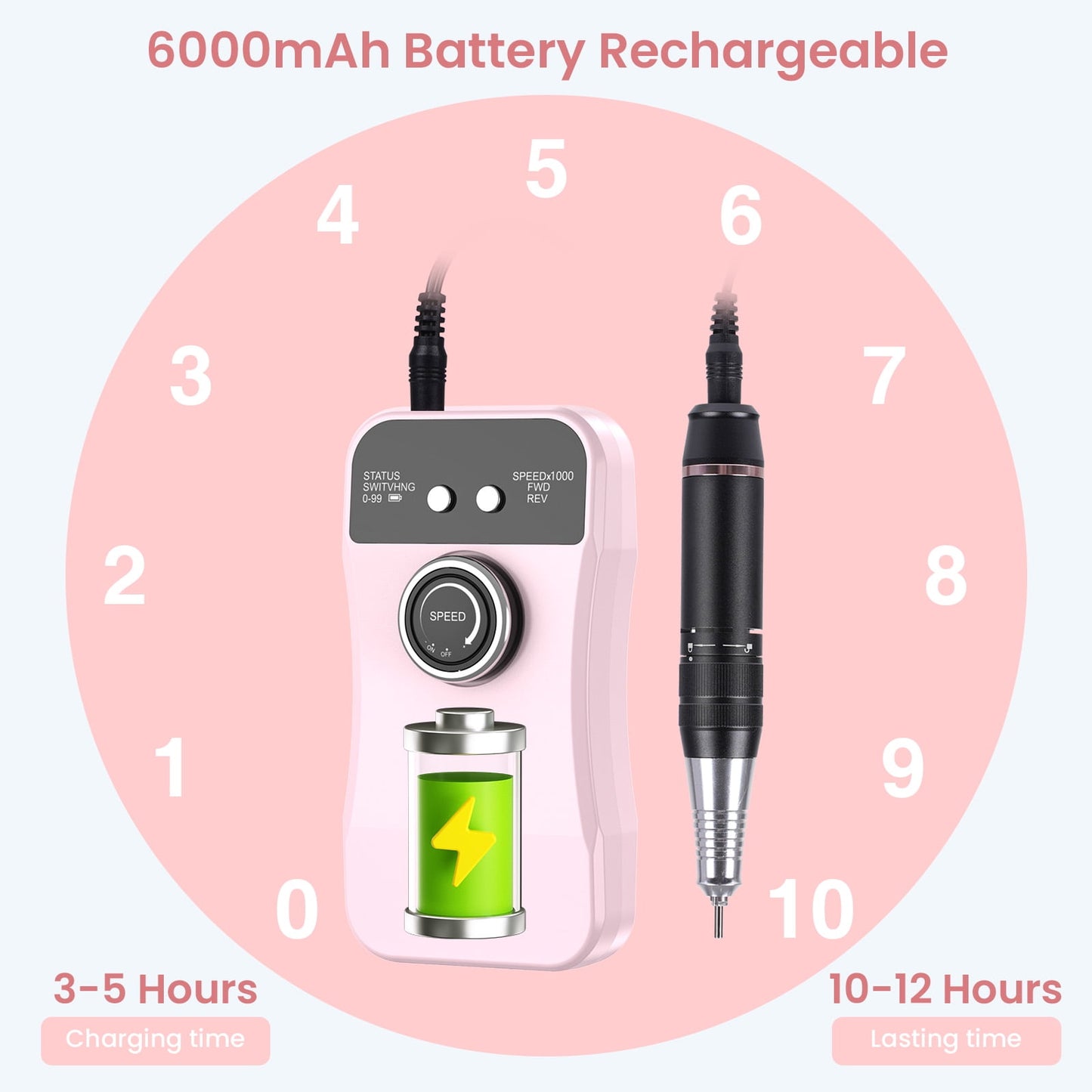 Portable Nail Drill | 35,000 RPM Professional Tool for Acrylic & Gel Nails