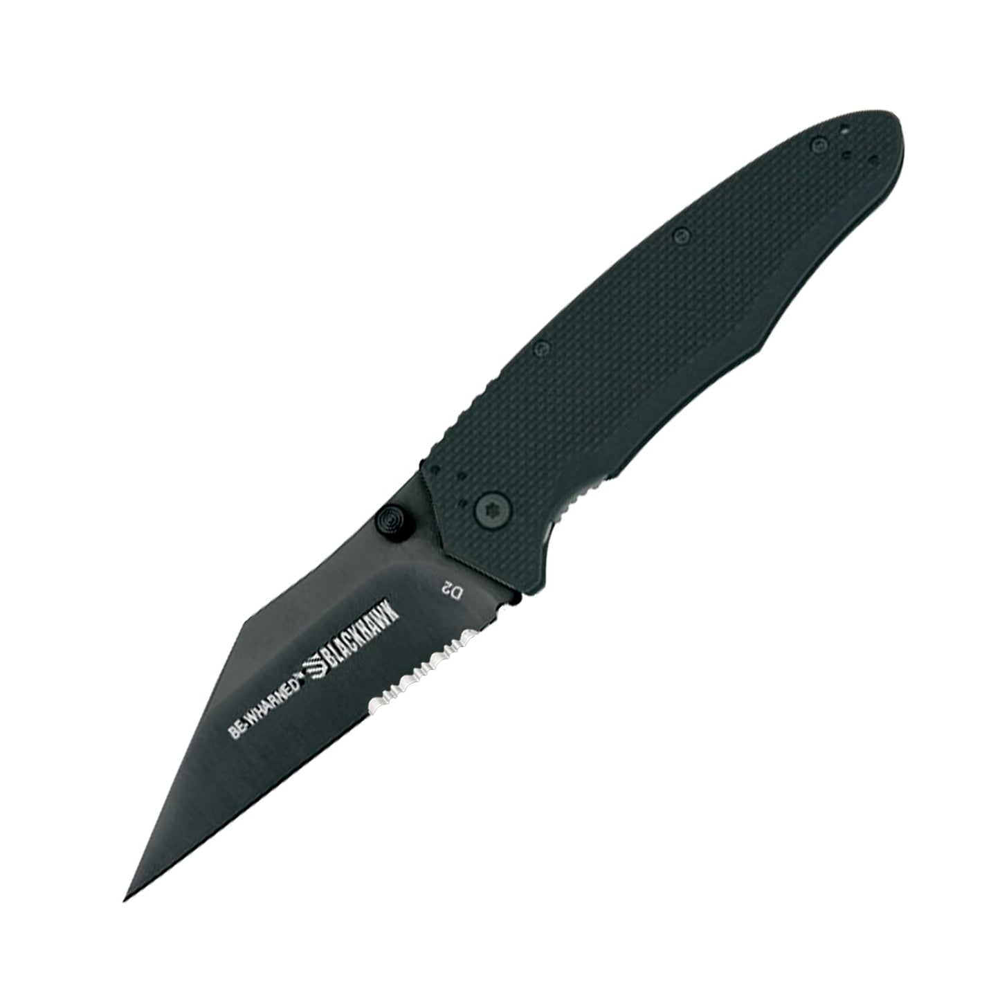 Blackhawk Be-Wharned Knife G10 Sideliner, Partial Serrated Blade Edge, BH15BW211BK