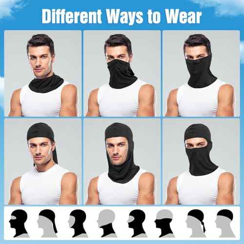 Fivali 6 Pack Balaclava Ski Face Mask: Cooling Neck Gaiter Full Head Mask for Men Women