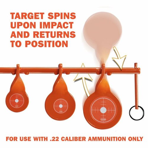 Champion Range and Target Rimfire Screw-in Triple Gong Spinner Target, Advanced Steel Design for Dynamic Rimfire Shooting