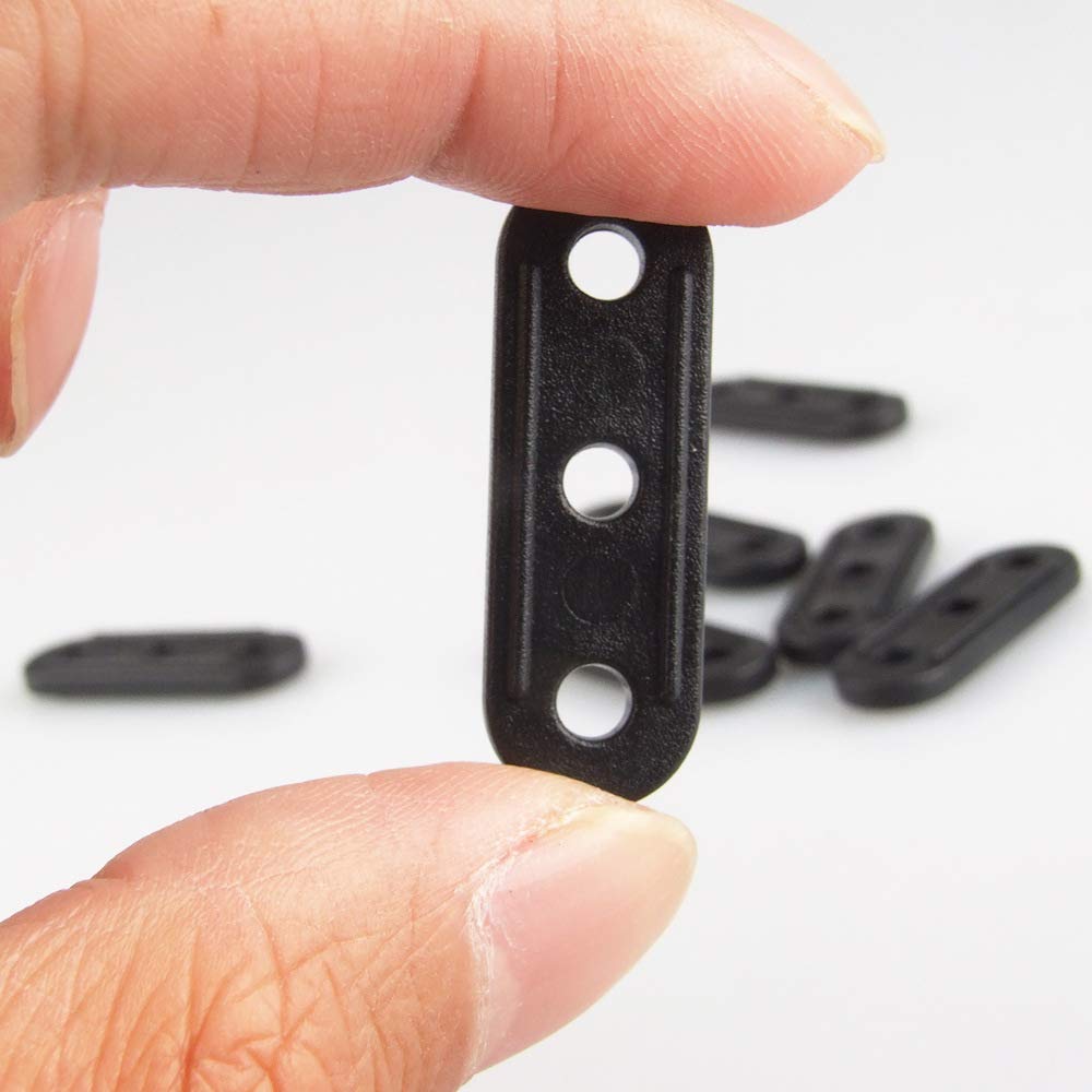 2Pack(20PCS) Black Plastic Cord Tensioners Rope Adjuster with 3 Holes Tent Wind Rope Buckle Fastener for Outdoor Tent Camping Hiking Accessories