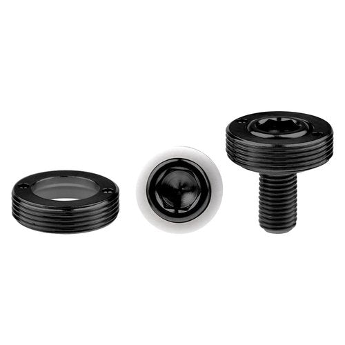 Wanyifa Titanium M8x15mm Bicycle Crank Arm Fixing Bolt with Cap for Square Taper Bottom Bracket Screws Pack of 2 (Black)