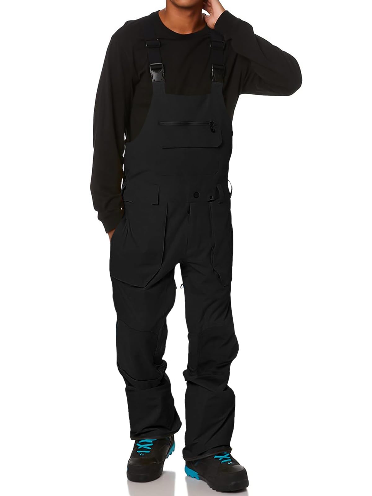 Newffr Men’s Snow Bib Water-Resistant Insulated Waterproof Snow Pants Ski Snowboard Overalls