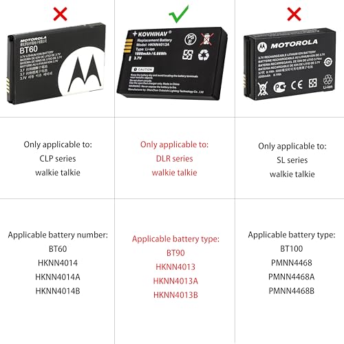 BT90 Walkie-Talkie Battery Compatible with DLR1020 DLR1060 DLR110 DLR Series HKNN4013 HKNN4013A