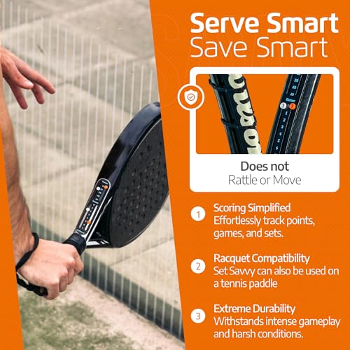 Black Tennis Score Keeper for Racket and Paddle - Point, Game, and Set Tracker - SetSavvy Two Pack