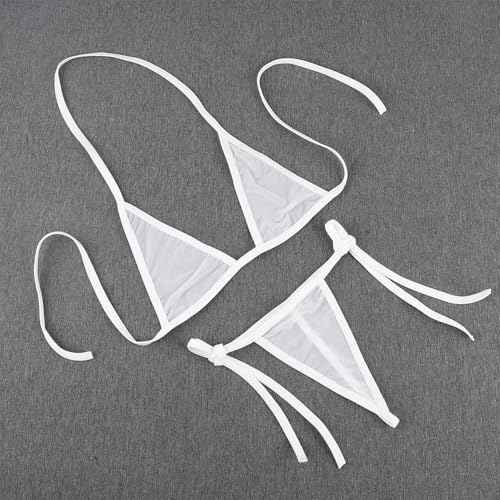 Micro Bikini Sheer Bikini Triangle See Through Extreme Thong Sexy Mini Bathing Suit Gifts for Women OneSize 2-8
