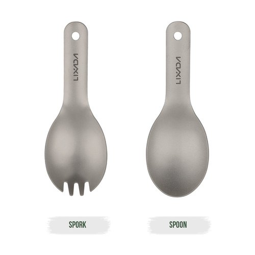 HUIOP Titanium Spoon, Ultralight, 1 Piece, Modern Style, 4.6 inches, Camping