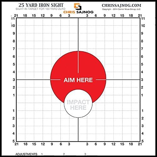 25 Yard Sight-in Targets for a 100-Yard Zero - USE with Iron Sights