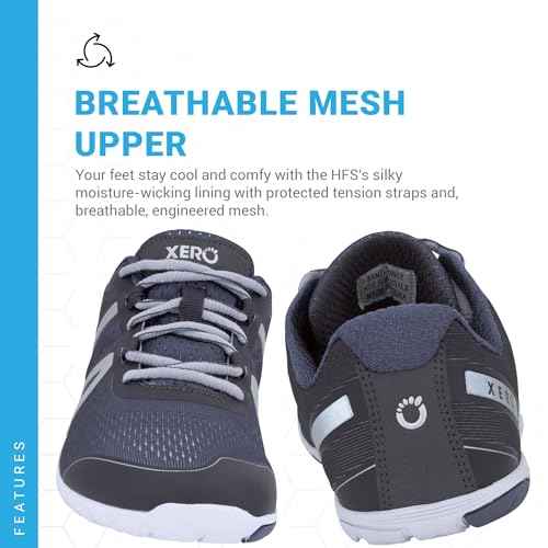 Xero Shoes Women's HFS Original Barefoot Running Shoes, Steel Gray, 5