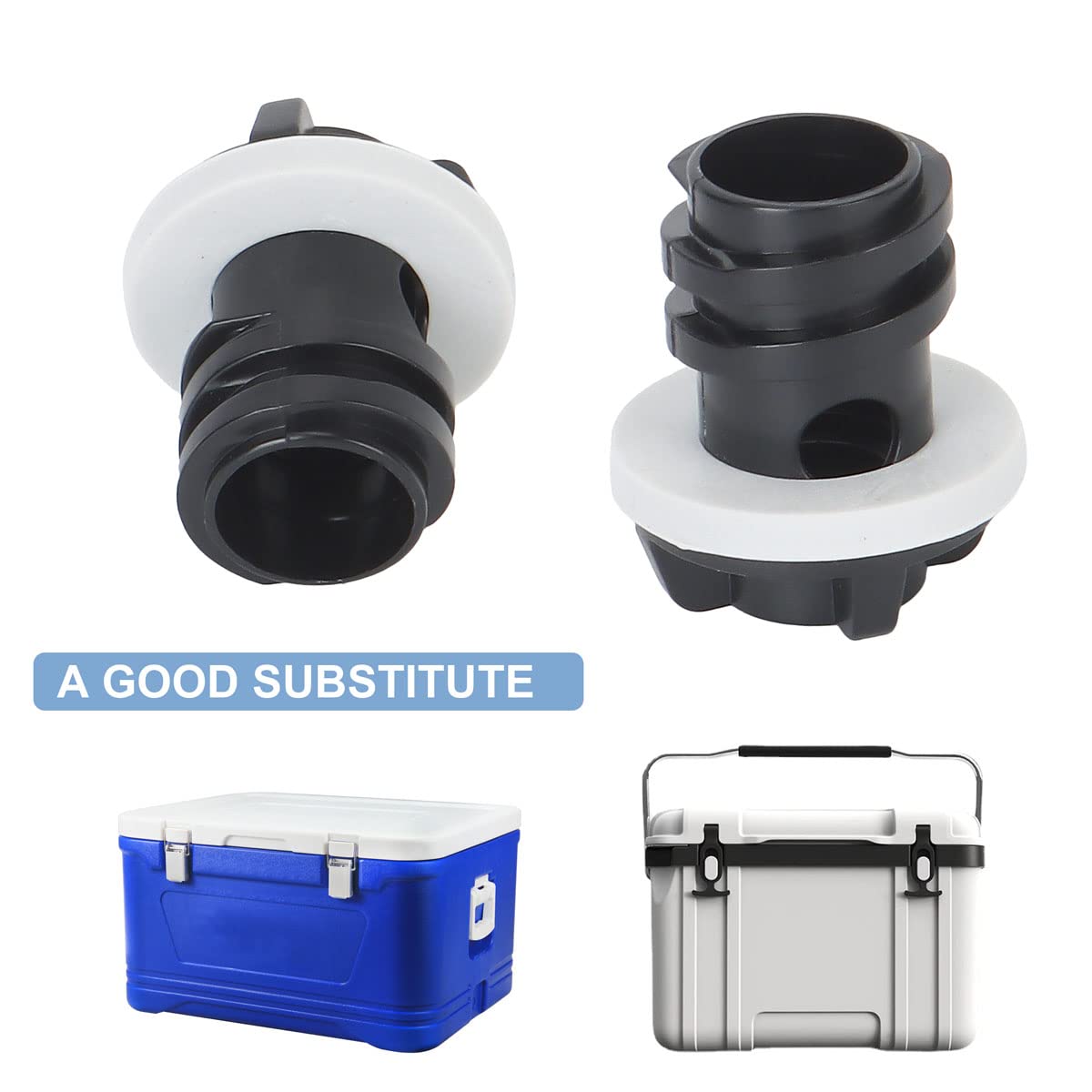 2 Pack Cooler Drain Plugs for Yeti Cooler Plug Replacement Accessories Compatible with Yeti's Line of Roadie, Tundra, Tank Coolers and RTIC Coolers Leak-Proof Accessories