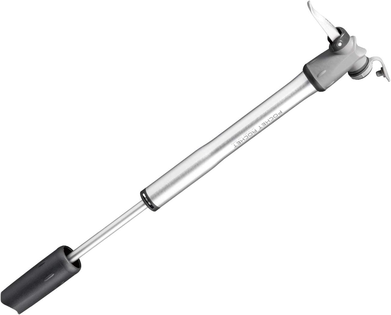 Topeak Pocket Rocket Bike Pump, Silver/Black, 8.7” x 1.7” x 1.0”