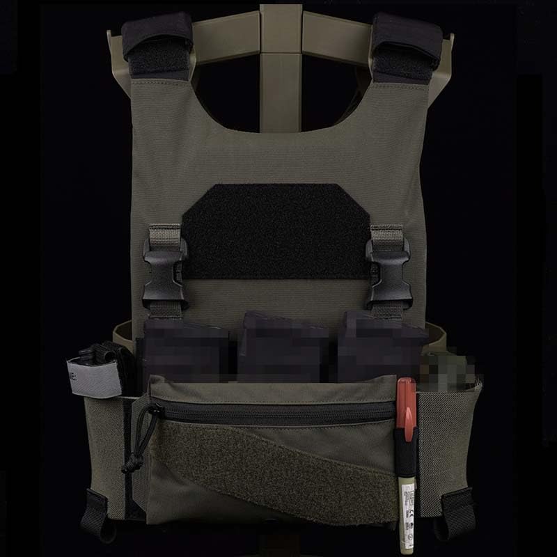 Tactical Sticky Admin Pouch with Loop Panel Utility Snack Pouch Tool Storage Bag for Tactical Vest Chest Rig Black