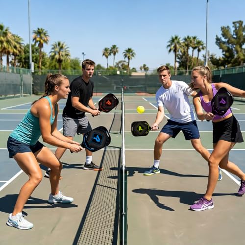 Pickleball Paddles Set of 4 Lightweight Graphite - Black Variation