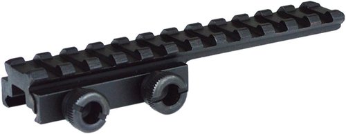 BridgeMount Rail Tactical Picatinny Cantilever .5" Riser, 5" Long, 12 Slots, Complete with Steel Nut and Thumb Bolt, BM1205EXBT, Black