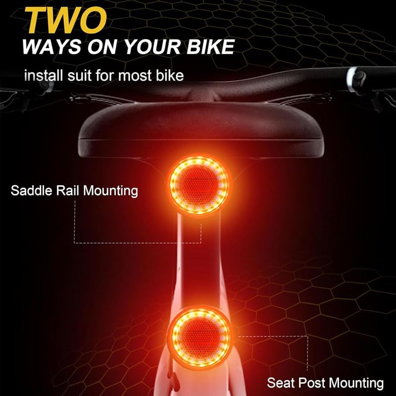 2025 New Brake Sensing Bike Tail Light, Ultra Bright IPX6 Waterproof Bicycle Rear Cycling Safety Flashlight Type C USB Rechargeable, 5 Light Modes for Adults Kids Men Women Road Mountain Accessories