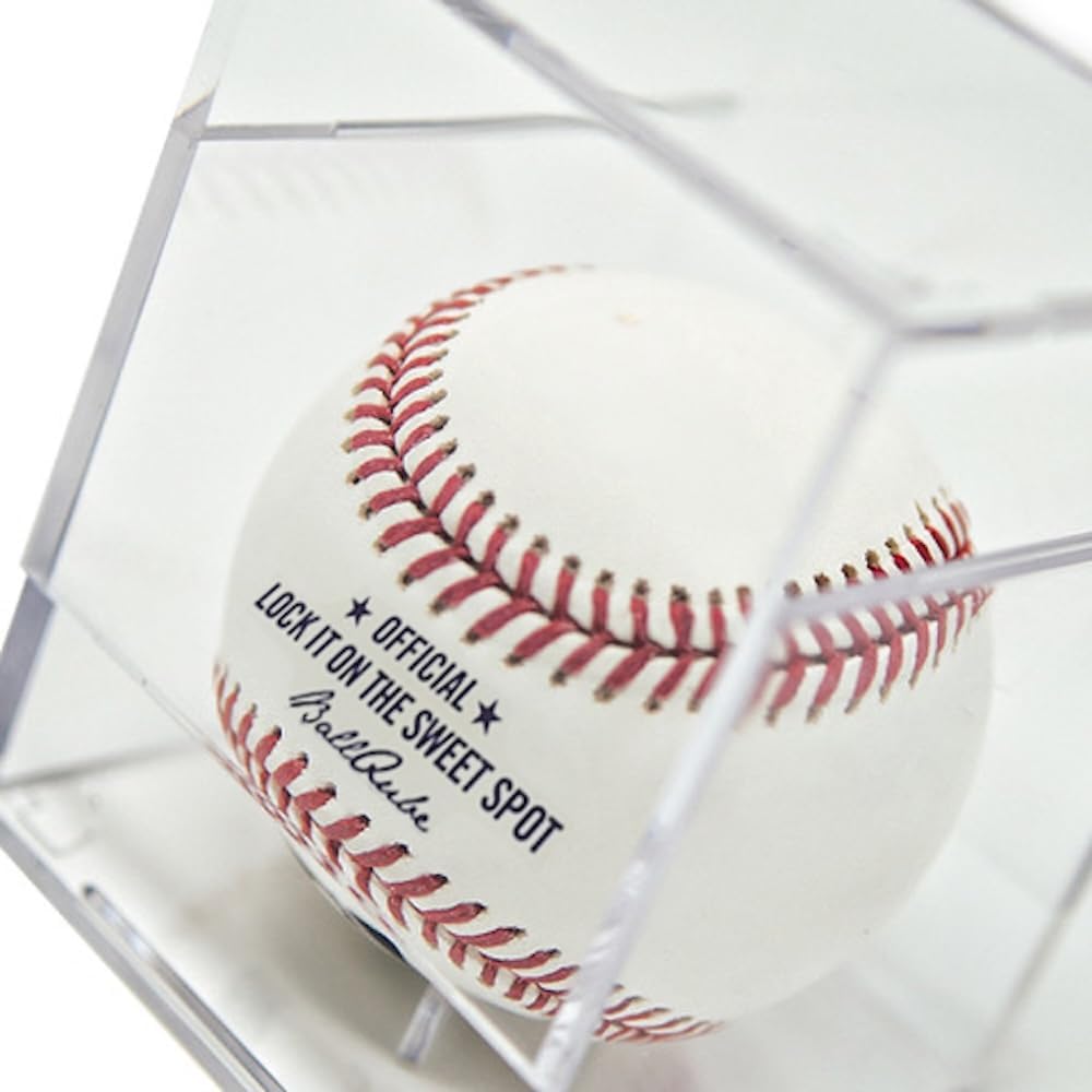 BallQube Baseball Display Case, UV Protected Square Clear Baseball Cube Memorabilia Display & Storage Sports Baseball Display Box Holder