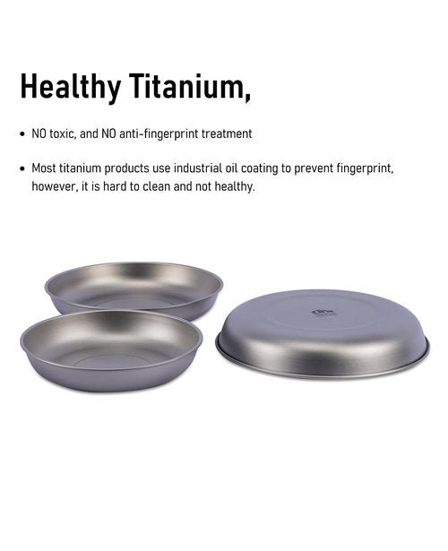 iClimb Titanium Plate Ultralight Compact Portable Flatware Tableware with Bag for Outdoor Camping Backpacking Hiking Travel Picnic (S)