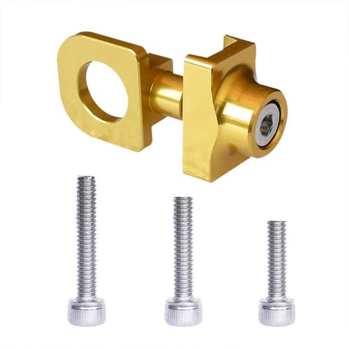 Xmomx 4 Sets Bike Chain Adjuster 4 Colors Bicycle Chain Tensioners Fixing Buckle Wheel Fastener Cycling Regulator Aluminum Alloy Black Red Gold Silver for Single Speed Bike