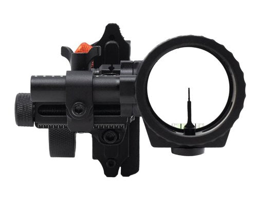 REDLINE Single Pin Right Handed Bow Sight, .019 Fiber Pin with 1st 2nd & 3rd Axis Adjustments, Mathews Bridge-Lock Compatible Dovetail, RL-2 DTM