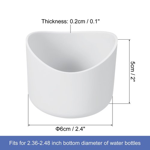 uxcell 2pcs 6cm Protective Silicone Boot Sleeve for 12-24 oz, Water Bottle Bottom Silicone Anti-Slip Sleeve Cover, Irregular Shape Cup Accessories, White