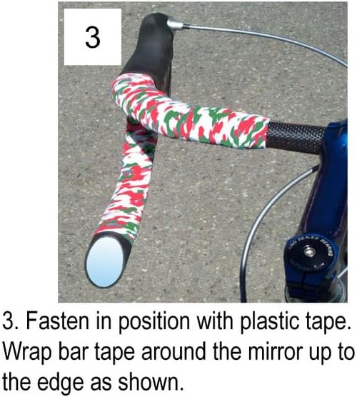 Italian Road Bike Mirror for Road Bicycle Drop Bar, Black, Left or Right