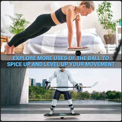 Sportneer Balance Board 7 Modes Wobble Board with Adjustable Stoppers Exercise Balancing Stability Trainer for Improve Balance, Surf Trainer & Physical Therapy - Roller and 2.8'' Ball Included