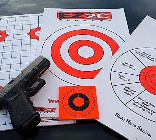 EZ2C Mini Shooting Targets, Bright Flourescent Self-Adhesive 3.5" x 3.5" (Tear-Off Pads of 25 or 100)