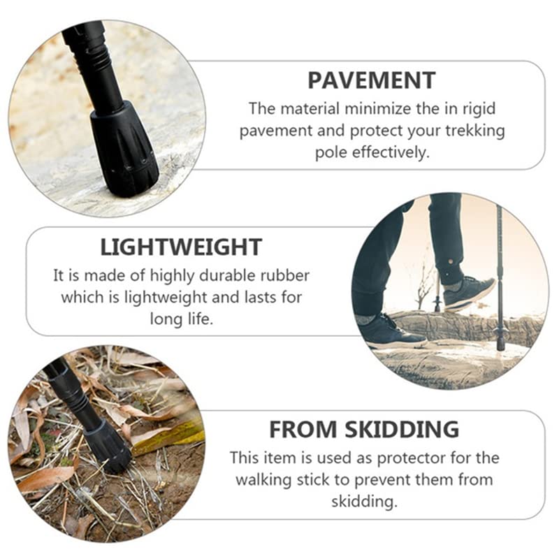 Tvoip Trekking Pole Replacement Tips 8 Pack Hiking Pole Rubber Tips Walking Stick Tips End Caps Protectors