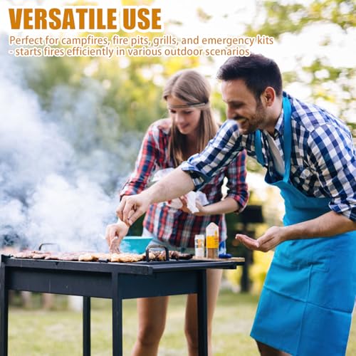 Waterproof Fire Starters with 5+ Minute Burn for Emergencies, Survival, Campfires, Fire Pits, Grills - 60 Pack Non-Toxic